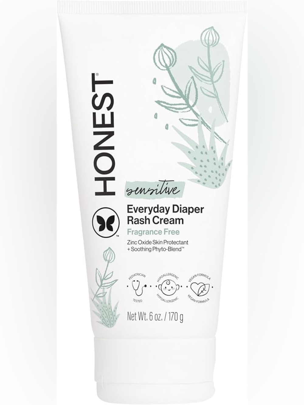 The Honest Company White with Mint Green Everyday Diaper Rash Cream
